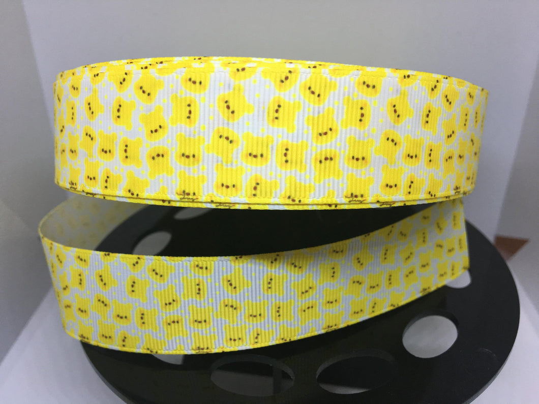 1 yard 1 inch Winnie the Pooh Grosgrain Ribbon -  Cartoon Bow making Ribbon Multi Confetti Print