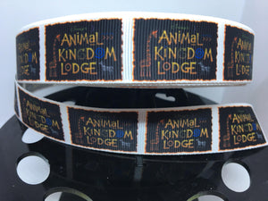 1 yard 7/8" Animal Kingdom Lodge Print Grosgrain Ribbon
