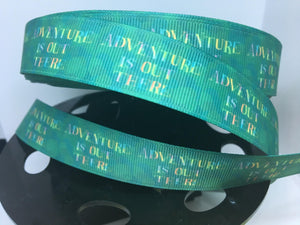 1 yard 7/8" Disney Movie UP "Adventure is out there" Grosgrain Ribbon