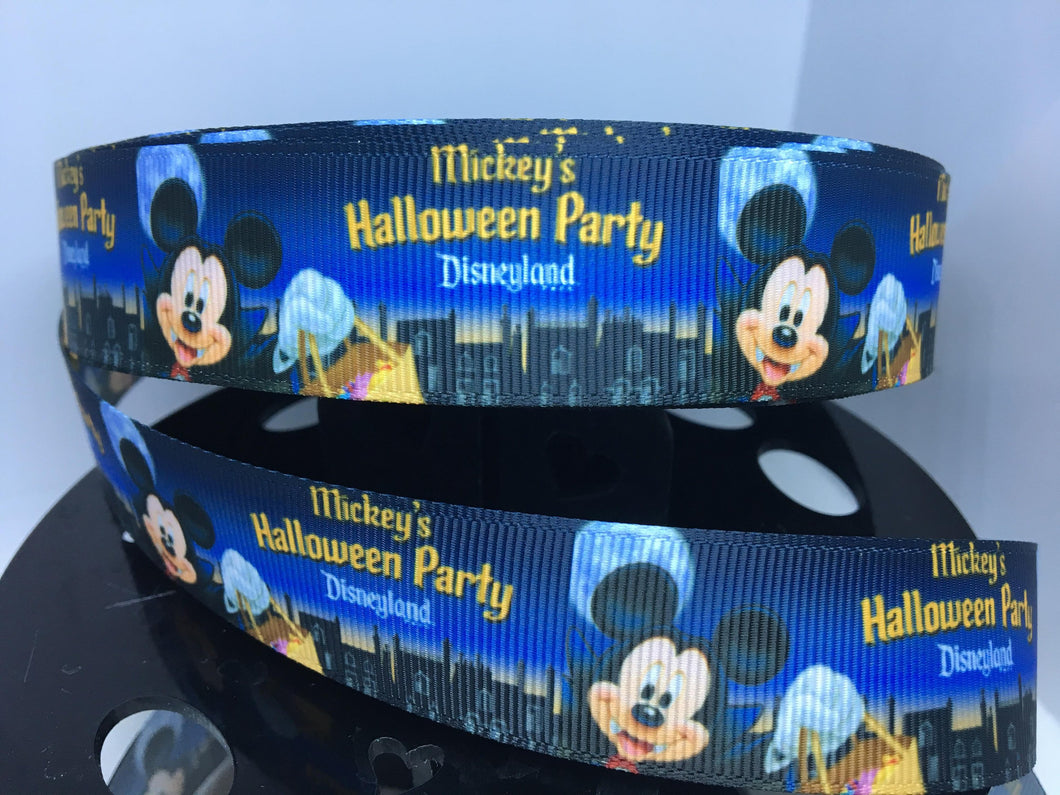 1 yard 1 inch Mickey's Not so Scary Halloween Party Print Grosgrain Ribbon