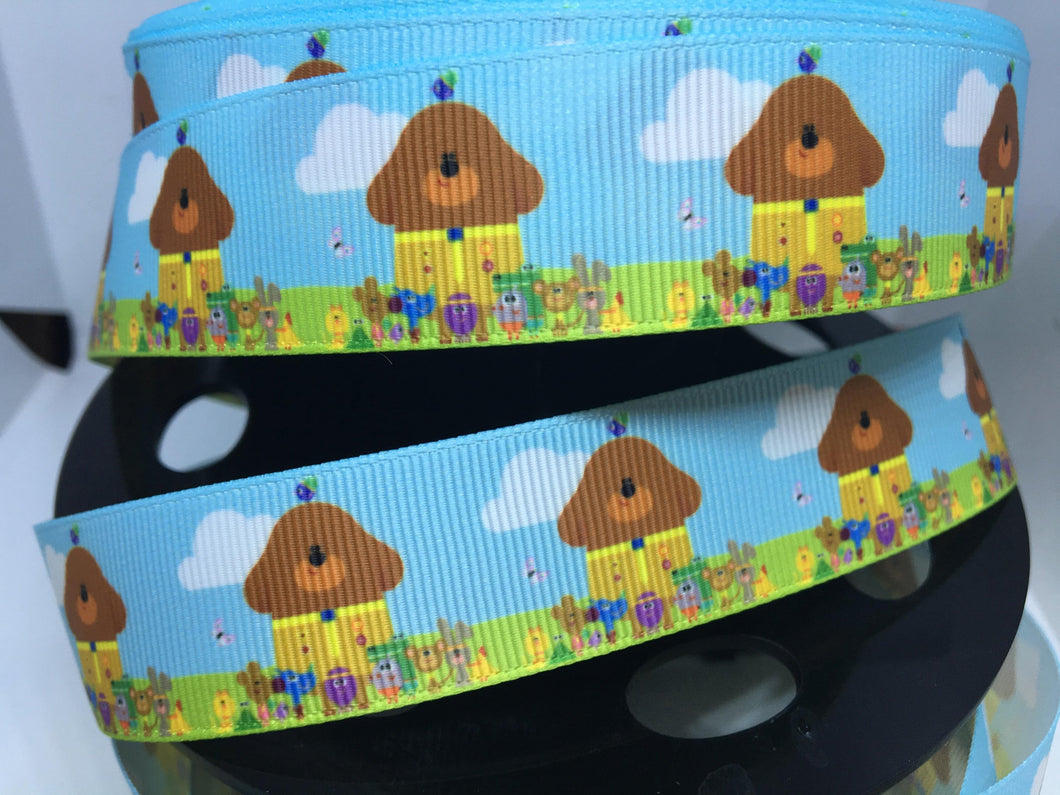 CLEARANCE 1 yard 1 inch Hey Duggee Grosgrain Bow Making Ribbon -PBS Nickelodeon Cartoon Nick Jr.