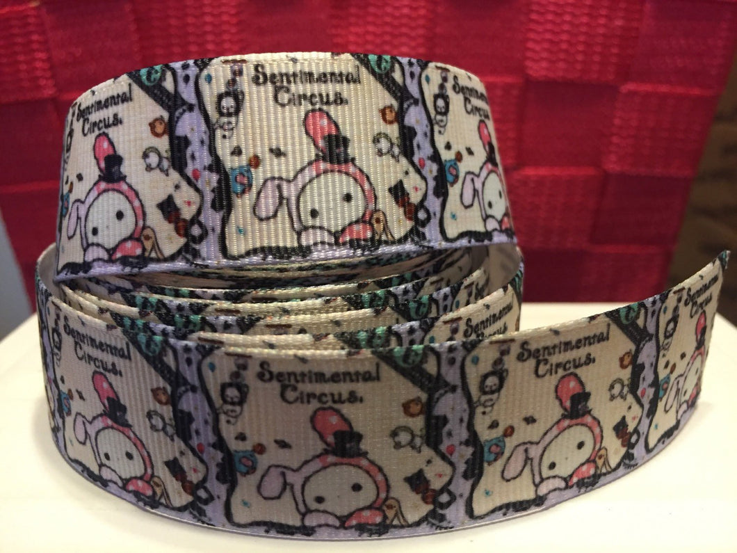 1 yard 1inch Anime Sentimental Circus Ribbon - Bunny Bow Making Ribbon - Toy Grosgrain Ribbon - 22 mm Ribbon Japan
